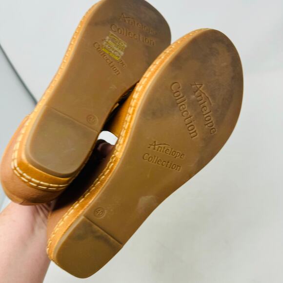 Antelope Tan Suede Wedge Sandals - Picture 12 of 15